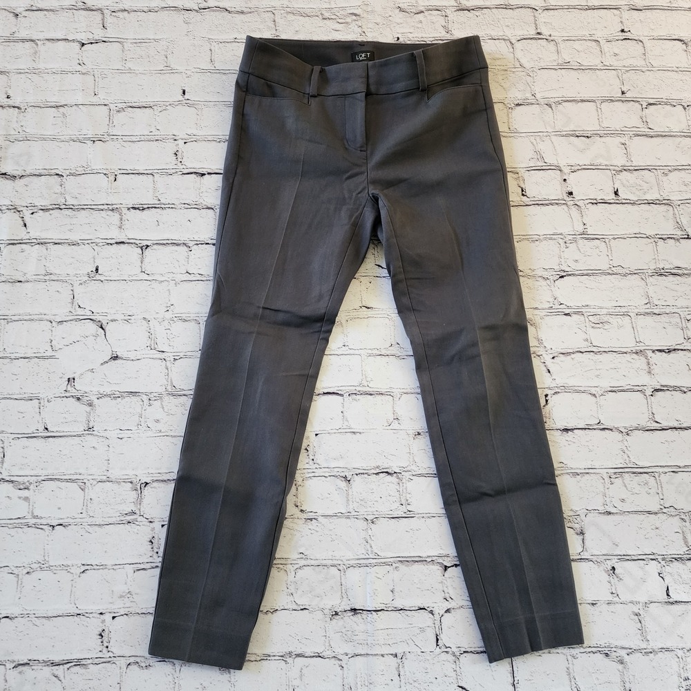 LOFT Petites Skinny Ankle Pants Charcoal Gray Size 2P Business Casual Slim Fit